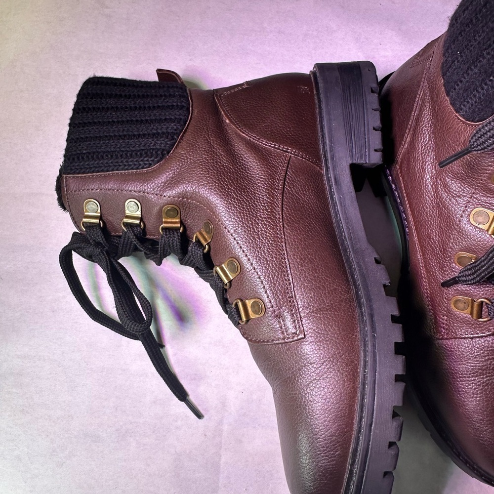 Cougar Brown Leather Combat Boots - Picture 5 of 16